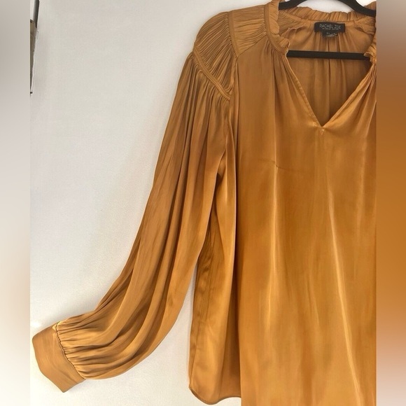 Rachel Zoe,Silky Soft,Pull-On,Rich Yellow-Gold,Blouse,Dress Up or Down, Size Med - Picture 4 of 8